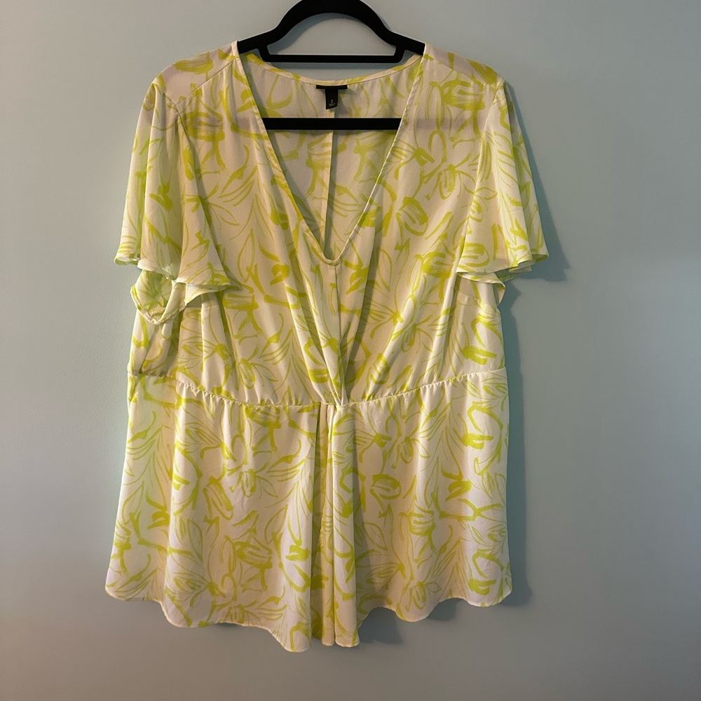 Torrid Yellow Floral Blouse